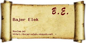 Bajer Elek névjegykártya